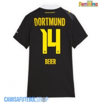 Camisa de time de futebol Borussia Dortmund Maximilian Beier #14 Replicas 2º Equipamento Feminina 2026-27 Manga Curta